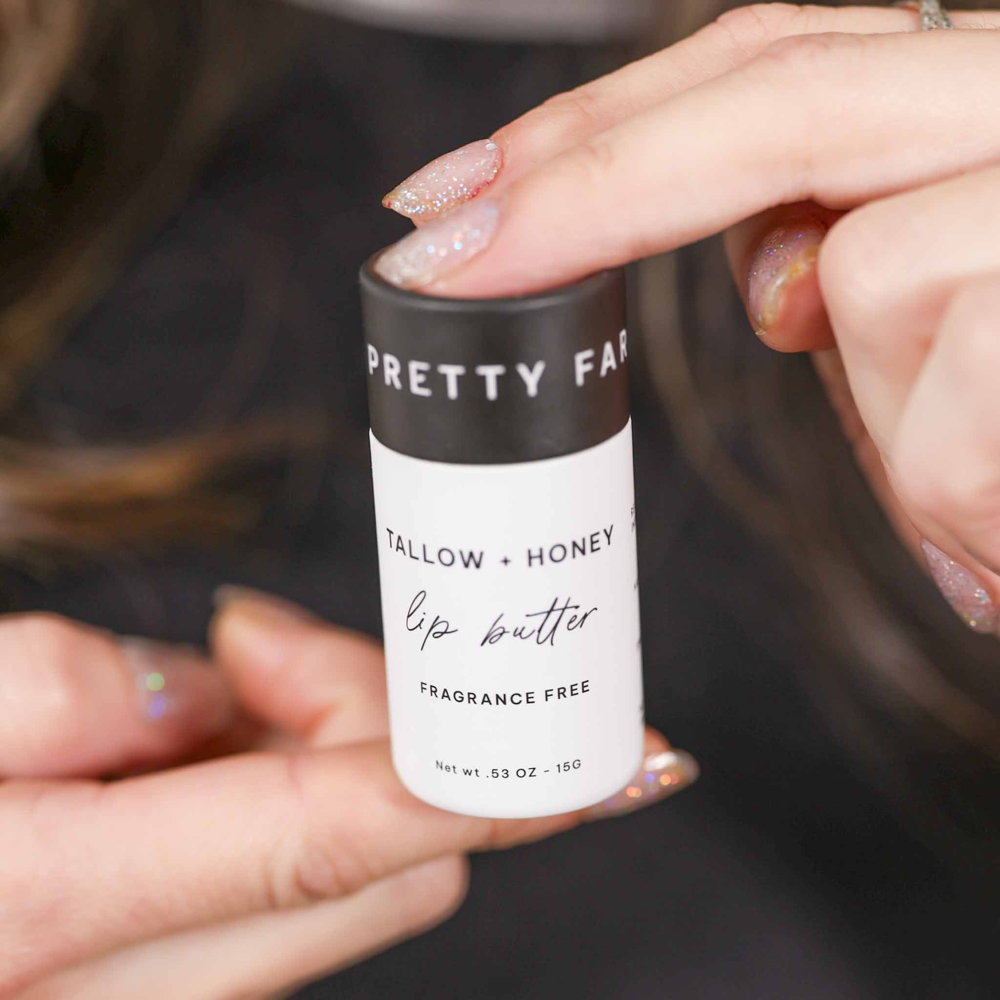 Fragrance Free Tallow + Honey Lip Butter in Eco-Friendly Travel Tubes