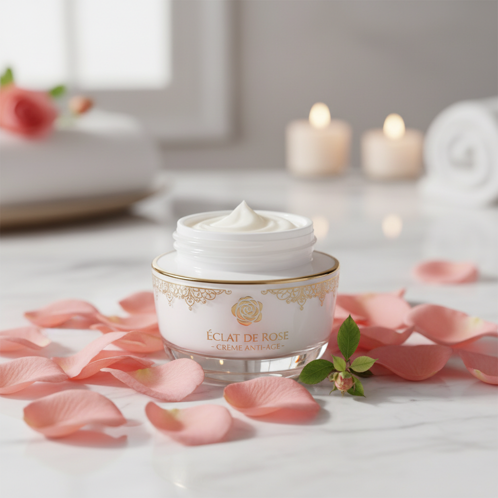 Simply Beautiful Anti-Wrinkle Renewal Cream in elegant gold and white jar