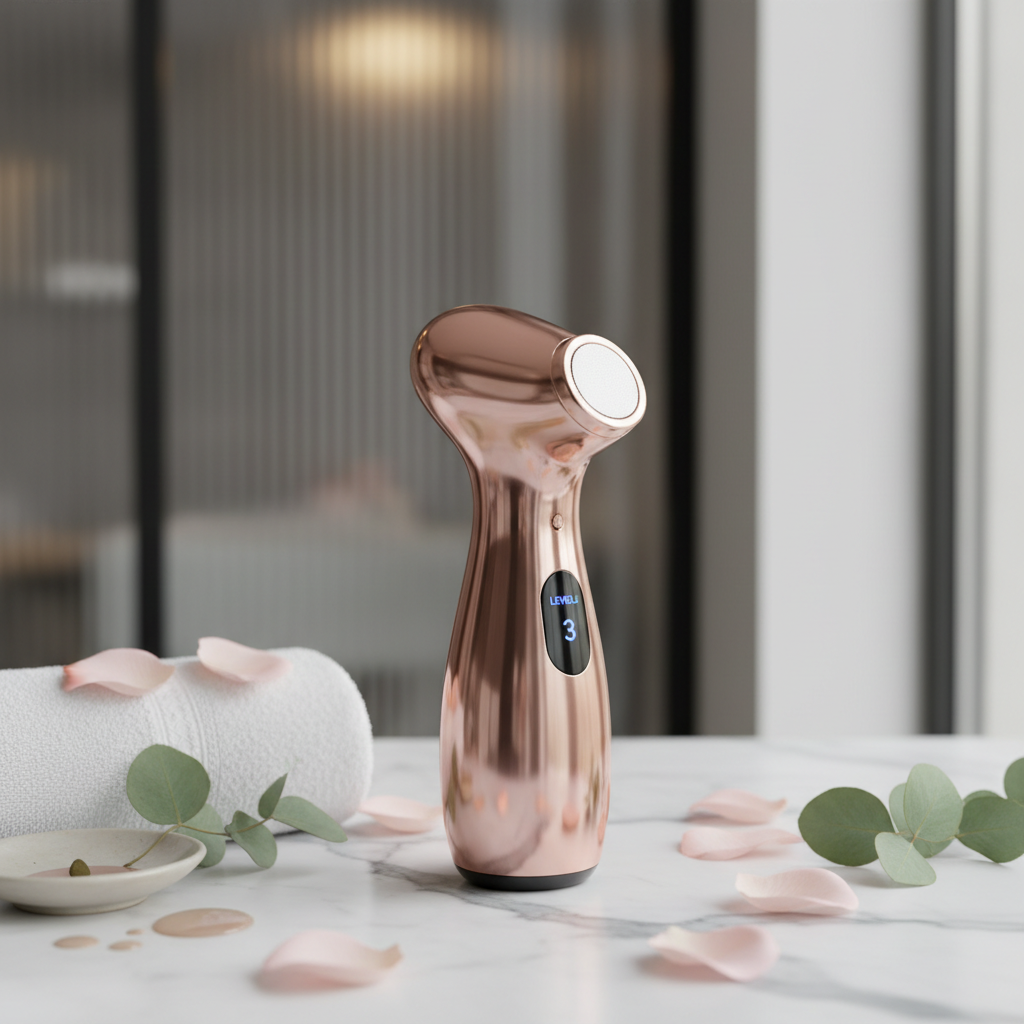 Simply Beautiful Diamond Microdermabrasion Device rose gold on marble